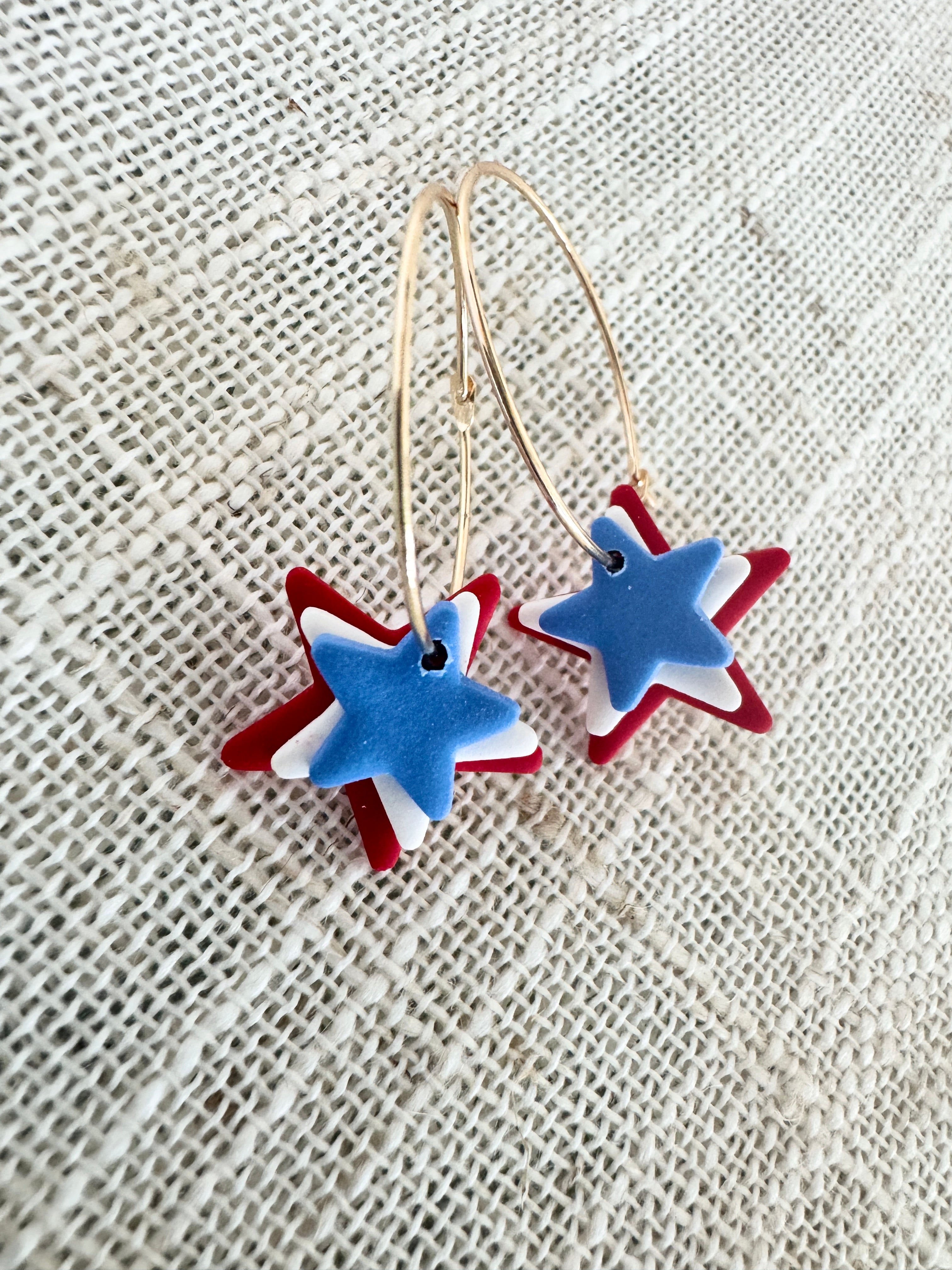 Red, White, & Blue Star Hoop