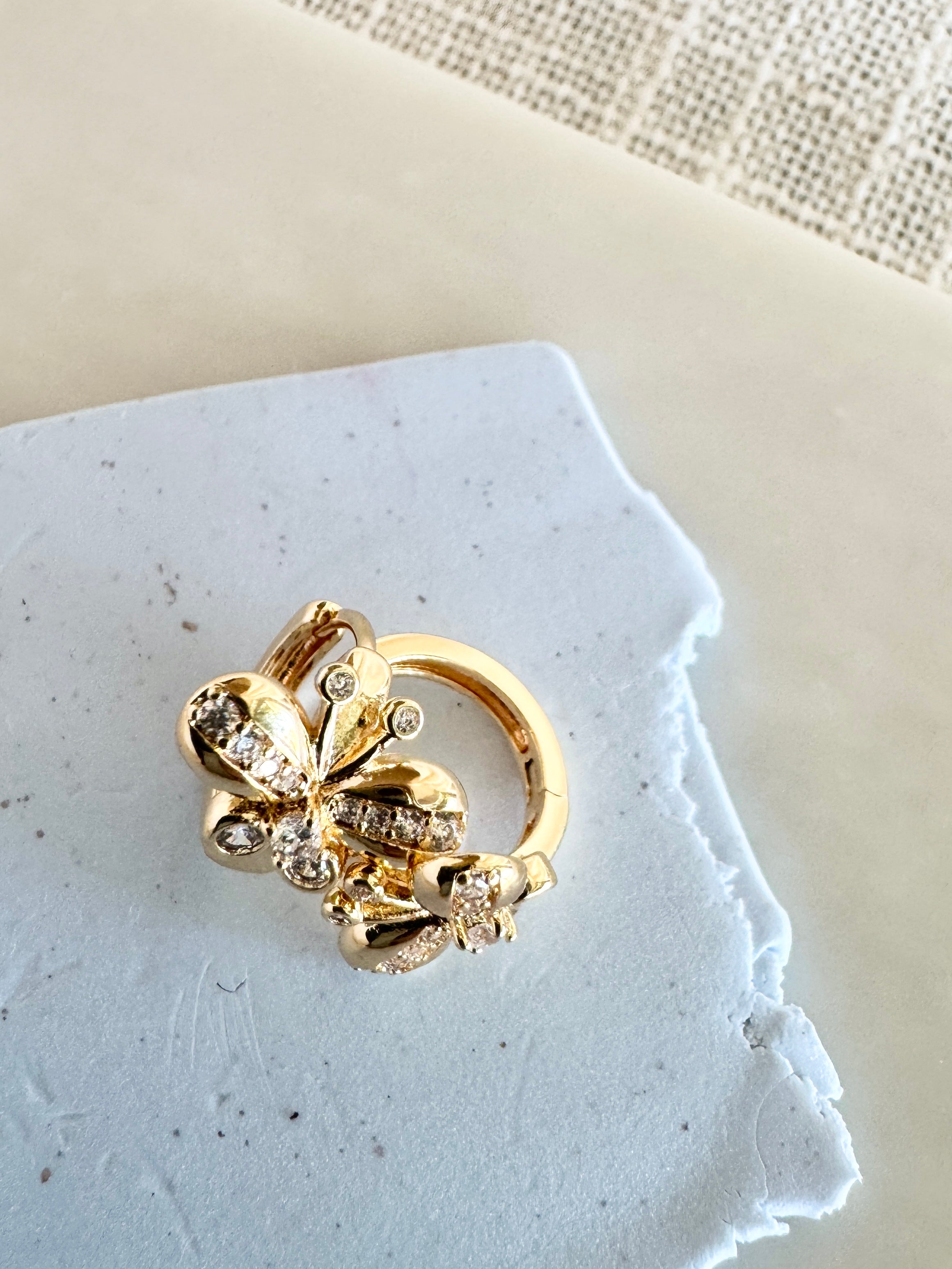 Crystal Butterfly Huggie