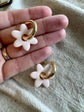 Cream Flower CHARM- HOOP SOLD SEPARATELY / Polymer Clay Jewelry
