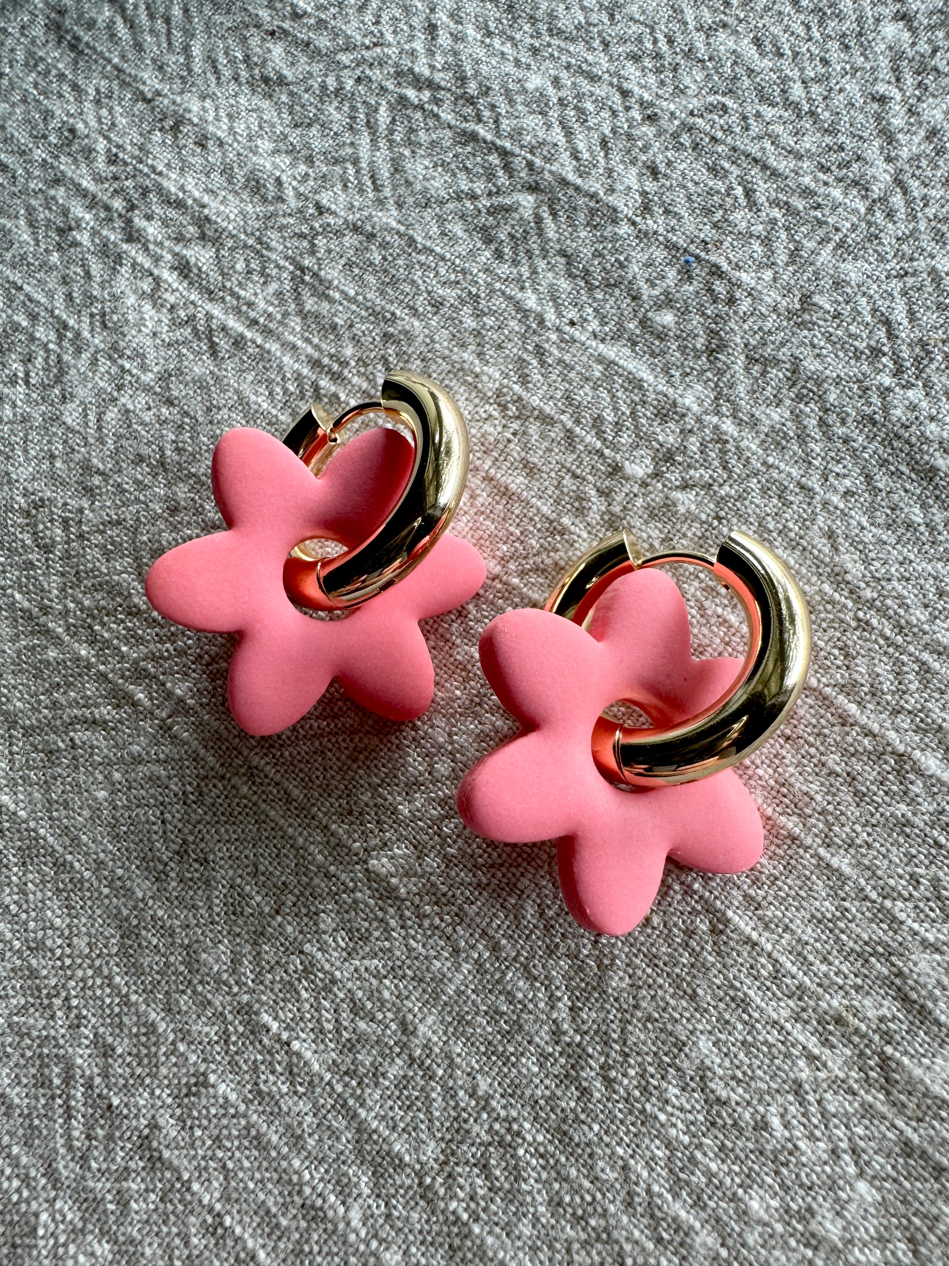Coral Flower CHARM- HOOP SOLD SEPARATELY / Polymer Clay Jewelry