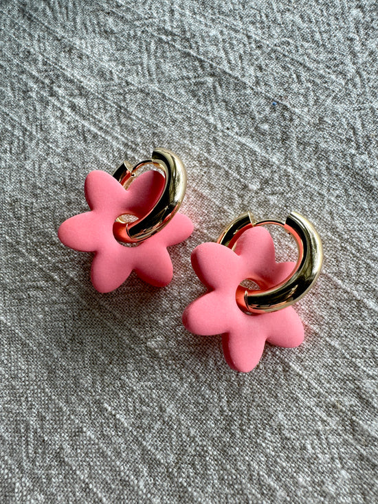 Coral Flower CHARM- HOOP SOLD SEPARATELY / Polymer Clay Jewelry