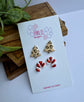 Chetah Tree and Candy Cane stud pack