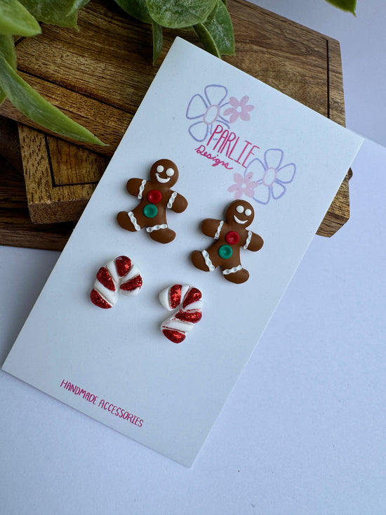 Gingerbread and Candy Cane stud pack