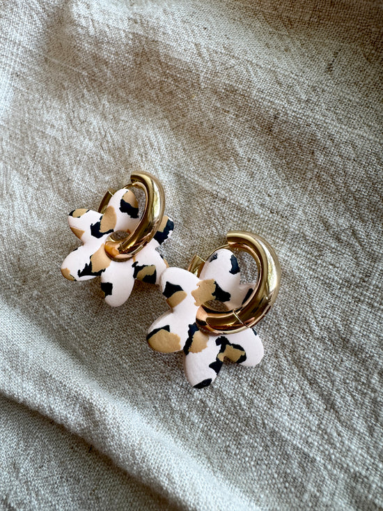 Cheetah Flower CHARM- HOOP SOLD SEPARATELY / Polymer Clay Jewelry
