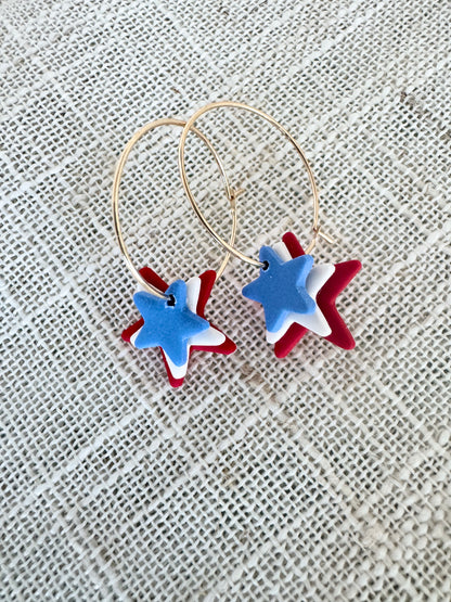 Red, White, &amp; Blue Star Hoop