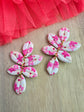 Pink Flower Statement Earrings