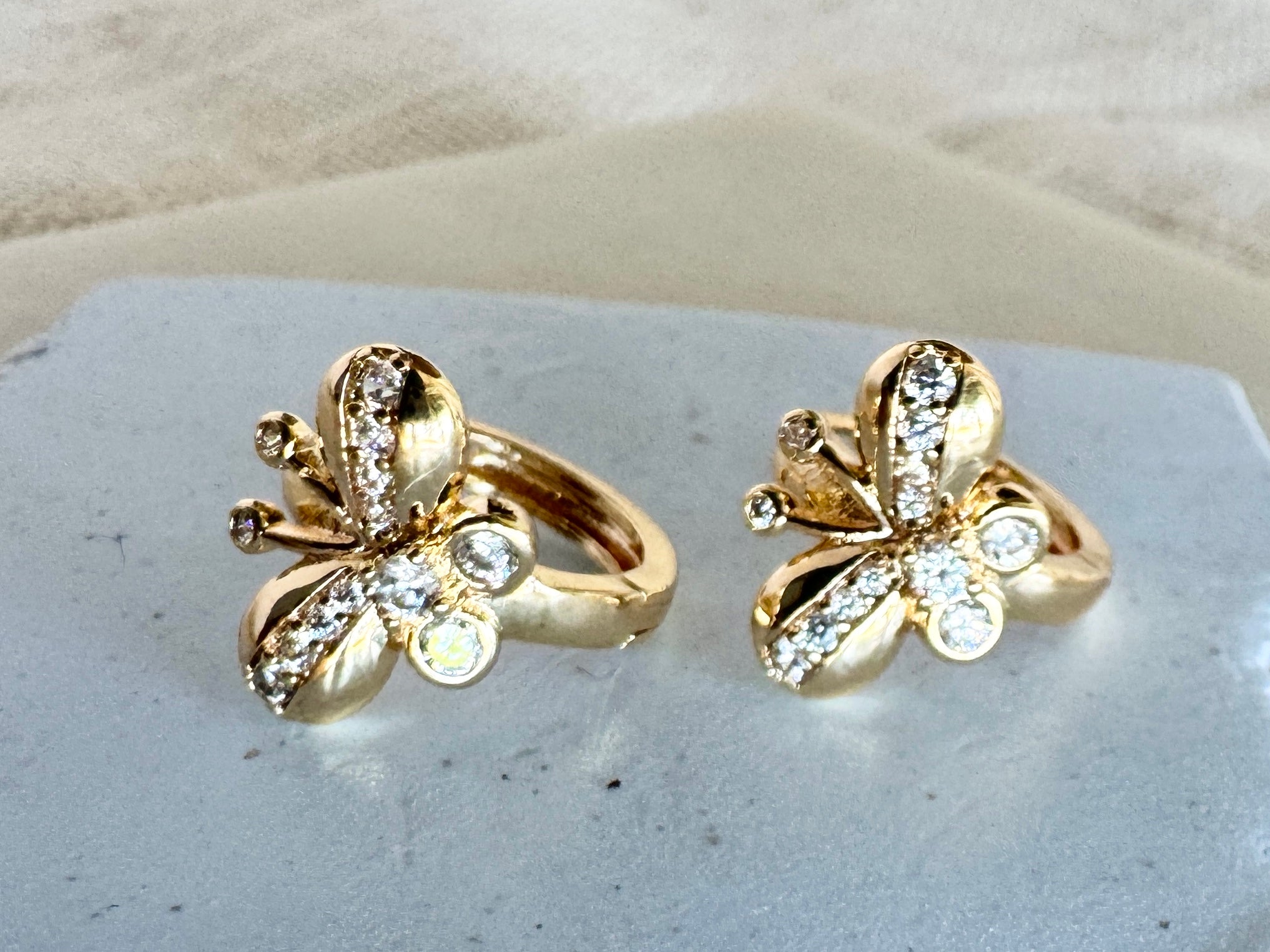 Crystal Butterfly Huggie