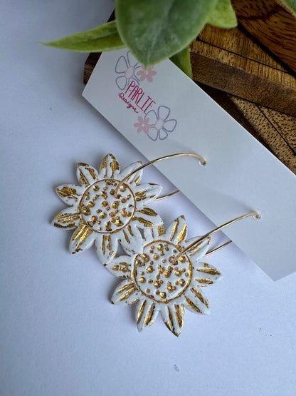 Sunflower Hoops (gold or silver options)