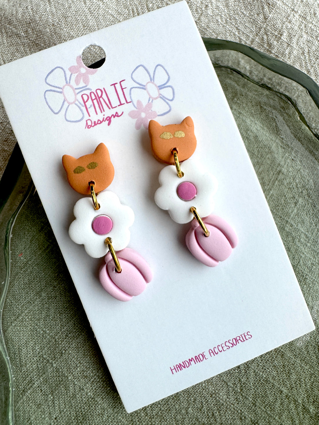 Orange Cat &amp; Pumpkin Dangles
